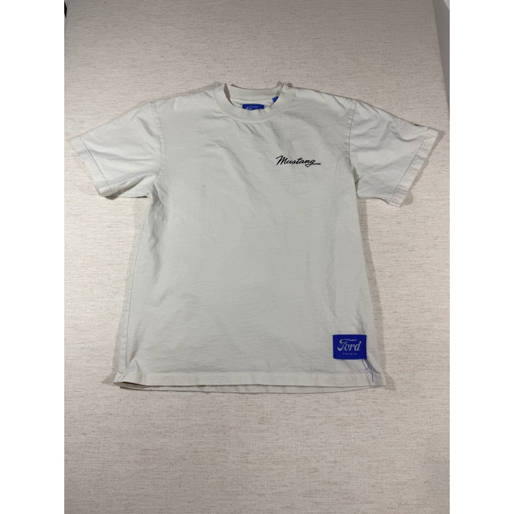 PacSun Ford Mustang T-Shirt Mens Small White Good American Muscle Graphic Tee